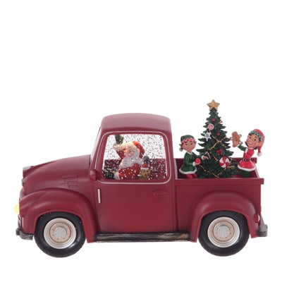 GAEM Изделие декоративное "Дед Мороз на машине" (подсвет, вьюга, муз, AA х3 н/п +USB), L28 W12 H17 см