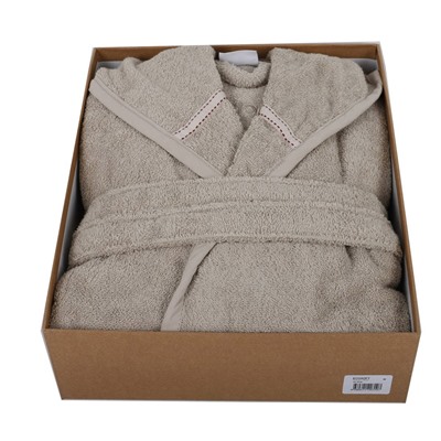 Халат Велюровый Мужской (L) Ecosoft Bej Bay Large Bornoz- EcoCotton