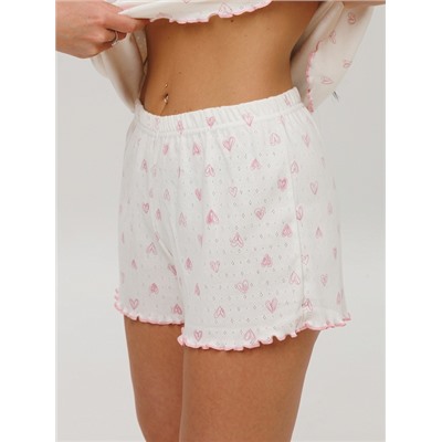 Женская пижама П-78(Трн риб) / Молочный (сердечки)