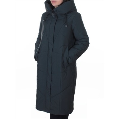 A616 BLUE/GRAY Пальто зимнее женское (верблюжья шерсть, +120 гр. холлофайбер)