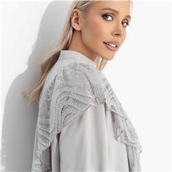 Рубашка комбинированная с кружевом, Личное достижение (серая)