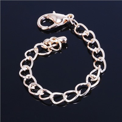 Замок карабин СМ-951, 5 шт. 6×9 мм, с удлинительной цепочкой 8 см, цвет золото