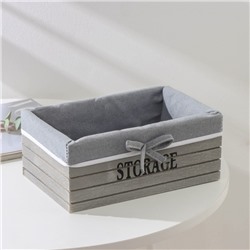 Корзина для хранения Доляна Storage, 24×15×10 см, средняя, цвет серый
