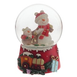 GAEM Фигурка декор в стекл шаре "Снеговики" (муз с ключ), D 10 см, L10 W10 H13,5 см