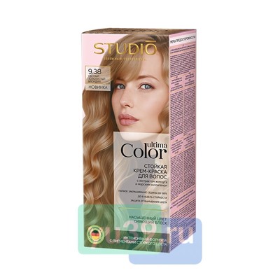 Ultima Color Studio Профешнл Стойкая крем-краска для волос 9.38 Светлый золотистый блондин, 50/50