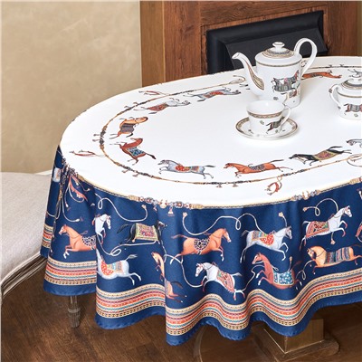 СКАТЕРТЬ ОВАЛЬНАЯ "PASSAGE"140Х300СМ ,БЕЛЫЙ, 100% ХЛОПОК,ТВИЛ, ПРОПИТКА