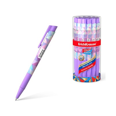 Ручка шариковая автоматическая ErichKrause ColorTouch Matic&Grip Magic Rhombs 0.7, цвет чернил синий