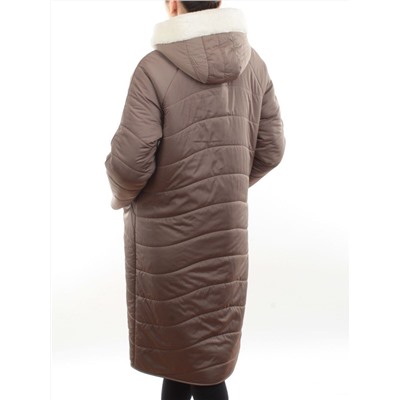 2660 DK. BEIGE Пальто двухстороннее женское еврозима (100 гр. холлофайбер)