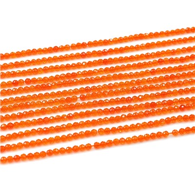 Бусины из шпинели шарик гр.3мм цв.оранжевый, 37см, 125 бусин