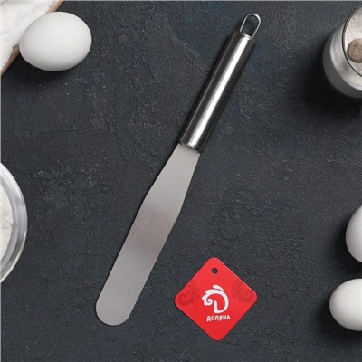 Кондитерская лопатка - палетка прямая Доляна, 27×3 см, рабочая часть 15 см, серебристая