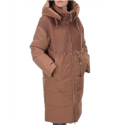 C1041 BROWN Пальто зимнее женское (200 гр .холлофайбер)