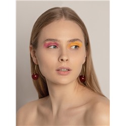 Серьги пластик «Ягодка» черешня, цвет бордовый в золоте