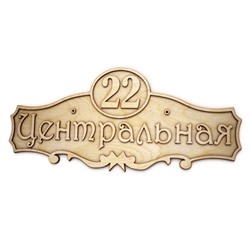Табличка с адресом «Центральная, 22»