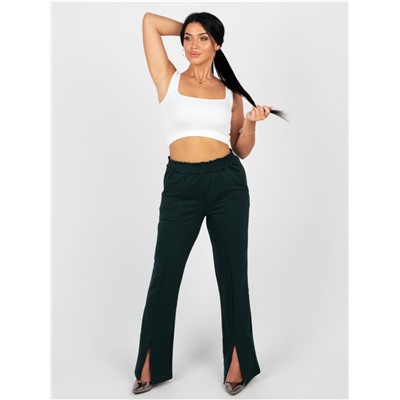Брюки "Стиль" с разрезом темно-зеленый