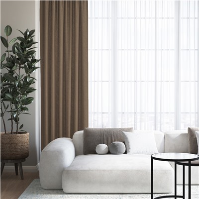 Штора "Волшебная Ночь" Канвас / Кофе