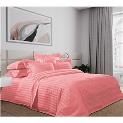 Ткань страйп-сатин / Коралловый