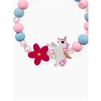 Браслет детский «Выбражулька» единорог с цветком, d=5 см. МИКС