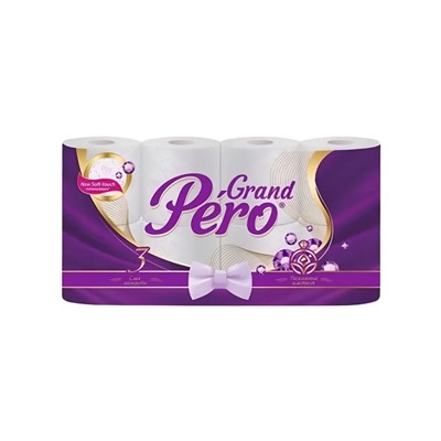 Т/б "Grand Pero. Роскошный аметист", 1/8рул, 3сл, цв. белый с прокрасом (12)