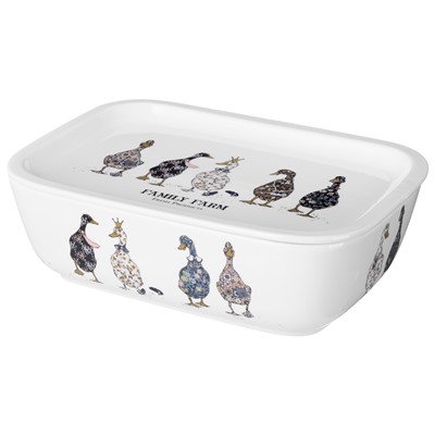 БЛЮДО С КРЫШКОЙ LEFARD "FAMILY FARM" ПРЯМОУГ. 25*17*7,5 СМ 1800 МЛ (КОР=8ШТ.)