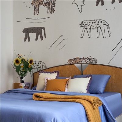 Комплект постельного белья из премиального сатина сиреневого цвета из коллекции Essential, 200х220 см