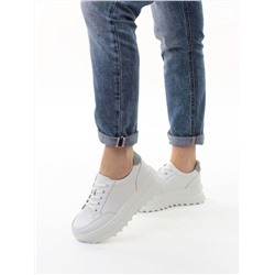 03-YC282-1 WHITE Кроссовки женские (натуральная кожа)