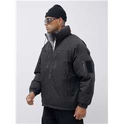 Куртка двухсторонняя мужская молодежная зимняя черного цвета 25308Ch