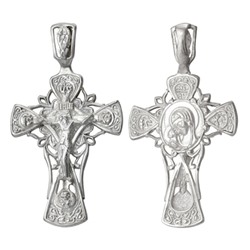 Крест (Бгр.Владимирская) из серебра литье белый