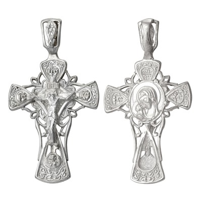 Крест (Бгр.Владимирская) из серебра литье белый