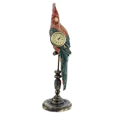GAEM Фигурка декоративная с часами "Попугай", L13 W13 H46 см