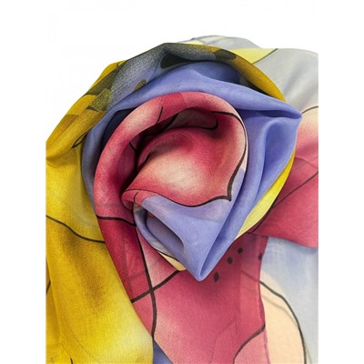 Шарф шифоновый с цветочным рисунком 3D Арт М52/4