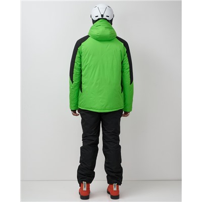 Горнолыжный костюм мужской зимний зеленого цвета 02381Z