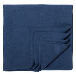 Скатерть из стираного льна синего цвета из коллекции Essential, 170х170 см