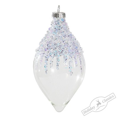 Капля "Синий иней" (стекло прозрачное) 7х7х14 см