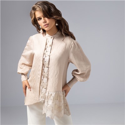 Рубашка вискозная, Кружевной повод (пульс сердца)