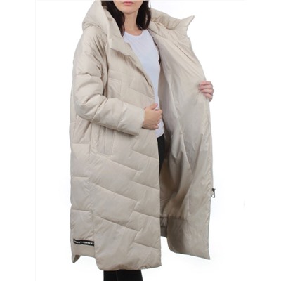 3066 LT. BEIGE Пуховик зимний женский (80% пух, 20% перо)