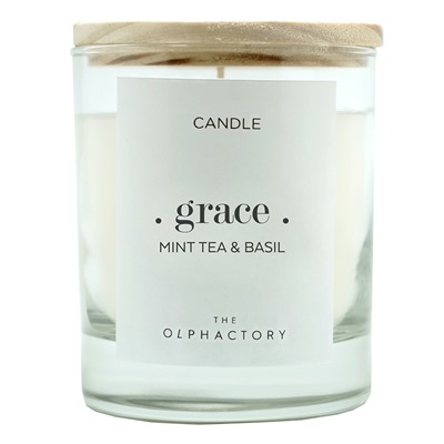 Свеча ароматическая The Olphactory, Grace, Mint tea&Basil, 40 ч