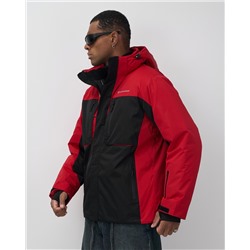 Горнолыжная куртка мужская зимняя красного цвета 7616Kr