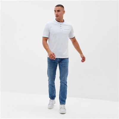 Футболка (поло) мужская MINAKU REGULAR FIT: цвет белый, р-р 42