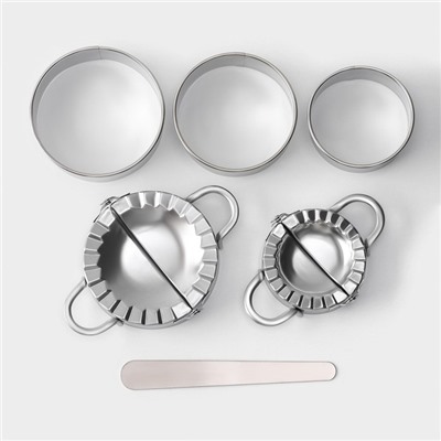 Набор для лепки пельменей Доляна «Сметана», 6 предметов, нержавеющая сталь