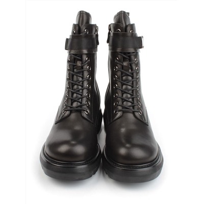 04-M2-592 BLACK Ботинки зимние женские (натуральная кожа, натуральный мех)