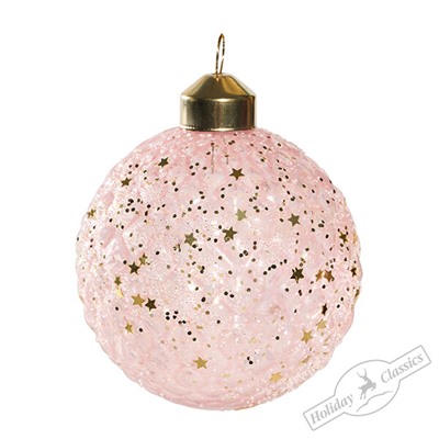 Шар "Розовый лед" (стекло) 8 см