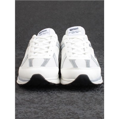 05-P234-2 WHITE/GRAY Кроссовки женские (искусственные материалы, сетка)