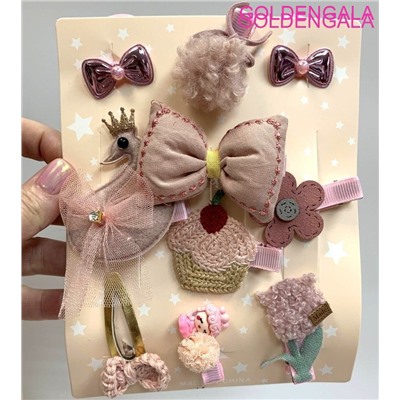 Детский набор аксессуаров для волос в подарочной коробке 10 предметов тип 2