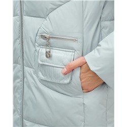 Куртка зимняя женская с капюшоном модная голубого цвета 3193Gl