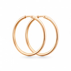 Серьги позолоченные сеч.круг 1,3 d-20мм серебро 925*