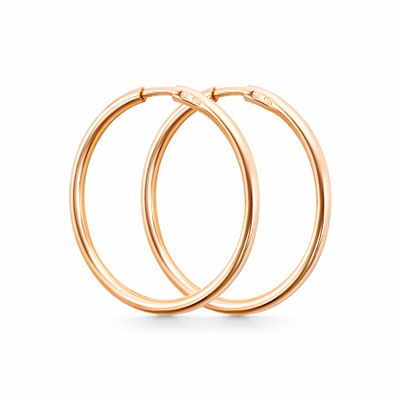 Серьги позолоченные сеч.круг 1,3 d-20мм серебро 925*