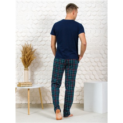 М43 Брюки клетка зелёный Свт