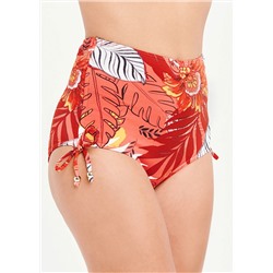 Soon Floral Palm Ruche Side Bikini Bottoms