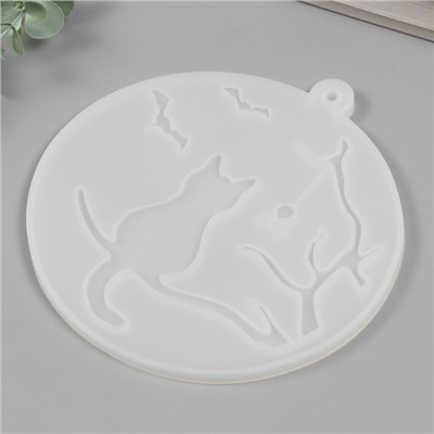 Силиконовый молд, форма для заливки «Кошка на ветке с паучком», 18.2×17.8×0.8 см