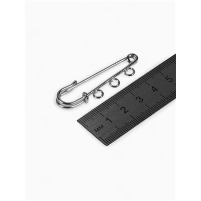 Булавка для подвесок PO-050, №02, (набор 2 шт) 50×5мм, цвет серебра